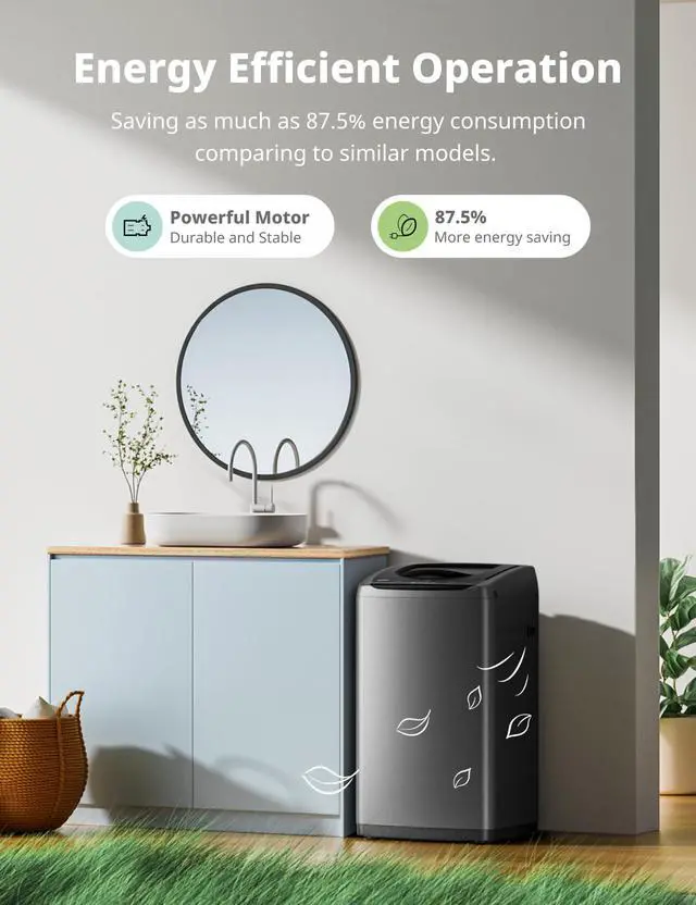 Alt view image 5 of 7 - Portable Washing Machine 0.9 cu.ft Compact Washer with LED Display