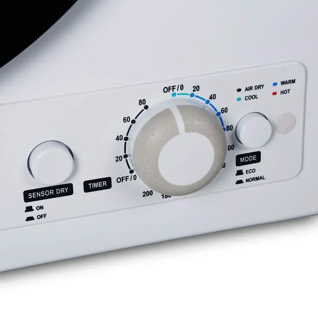 Alt view image 3 of 7 - 2.65 Cu. Ft. Portable Dryer, 8.8 lb. Capacity, BCED26, White | 8.8 lb. Capacity Electric Dryer, 1400W 120V Vented, Stainless Steel Drum, Dryers for Laundry for Standard Wall Outlet