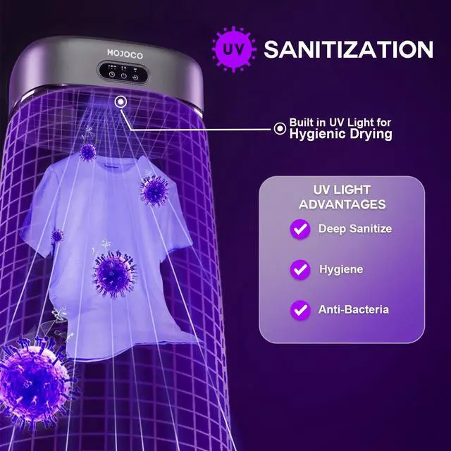 Alt view image 3 of 7 - Portable Clothes Dryer - Mini/Compact Dryer for Apartment, RV, Travel - Small Quiet Fast-Drying Machine with Adjustable Timer & Hassle-Free Setup