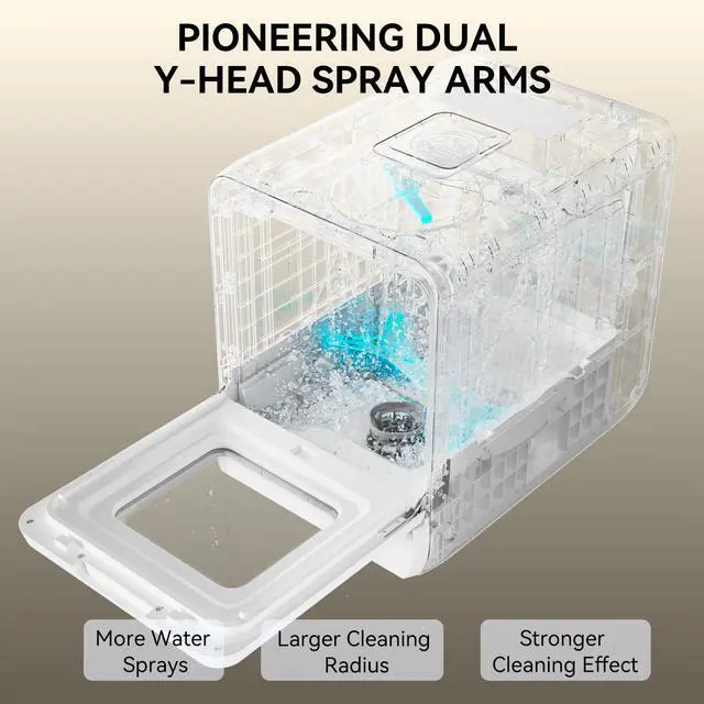 Alt view image 4 of 6 - Slim Countertop Portable Dishwasher for Small Spaces | 6 Washing Programs, Compact Size, 5-Liter Built-in Water Tank, Glass Door, LED Light, Easy Operation for Apartment & RV