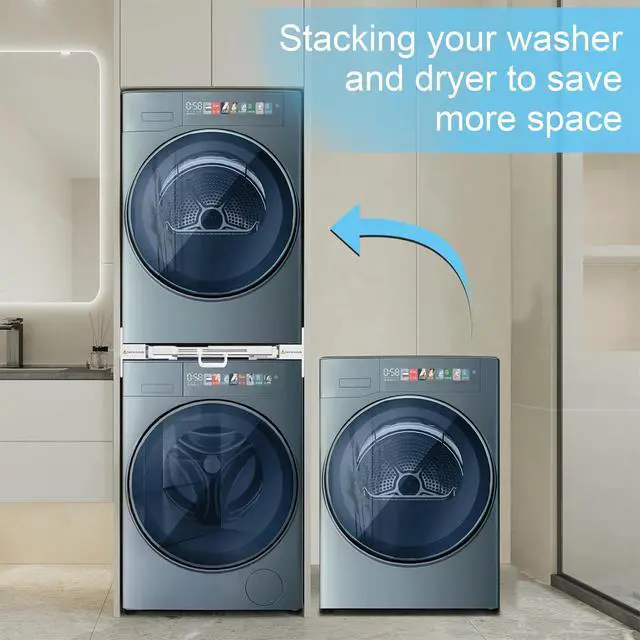 Alt view image 6 of 6 - Washer Dryer Stacking Kit - Universal Washer Dryer Stacking Kit | with Pull-Out Sliding Plate - Adjustable 21"-29" Stacking Kit for Washer and Dryer with Ratchet Strap - Space-Saving