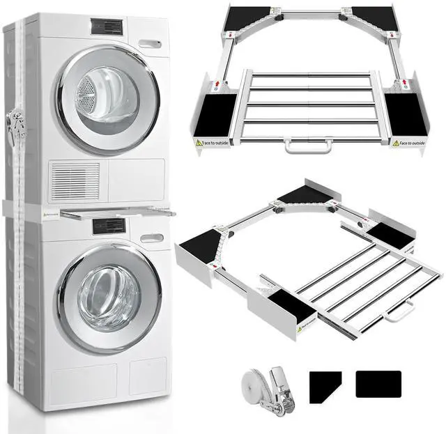 Main image of Washer Dryer Stacking Kit 29 inch - Universal Washer and Dryer Stacking Kit | with Pull Out Drying Rack - Adjustable 29"/28"/27"/26"/25"/24" Stacking Kit with Ratchet Strap - Space-Saving