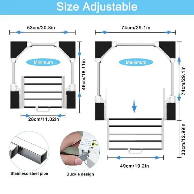 Alt view image 2 of 7 - Washer Dryer Stacking Kit 29 inch - Universal Washer and Dryer Stacking Kit | with Pull Out Drying Rack - Adjustable 29"/28"/27"/26"/25"/24" Stacking Kit with Ratchet Strap - Space-Saving