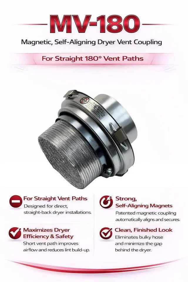 Alt view image 3 of 6 - MV-180 Magnetic Dryer Vent Coupling (Silver)