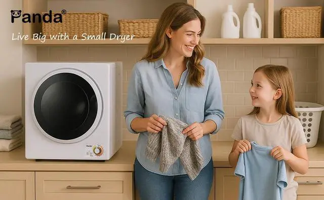 Alt view image 3 of 7 - Portable Clothes Dryer 1.5 Cu.Ft. Compact Dryer 850W 120V | Stainless Steel Tub; Vented Front Load Dryer; Ideal for Apartments, Dorms & Smalls Laundry Spaces