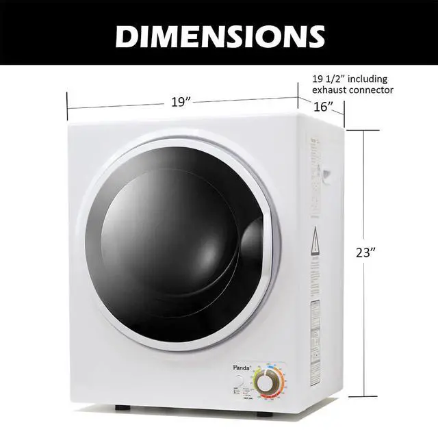 Alt view image 6 of 7 - Portable Clothes Dryer 1.5 Cu.Ft. Compact Dryer 850W 120V | Stainless Steel Tub; Vented Front Load Dryer; Ideal for Apartments, Dorms & Smalls Laundry Spaces