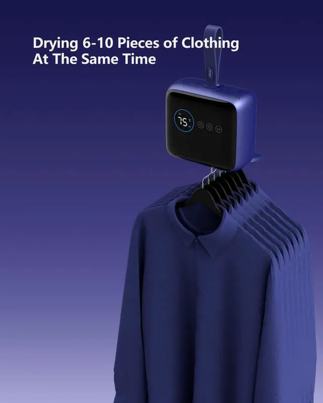 Alt view image 6 of 7 - Portable Compact Clothes Dryer, Global Voltage Travel Dryer, Unique Design with 4 Drying Modules, 36-Decibel Silent design, Quiet Efficient Portable Drying System for Home, Travel & Dorm