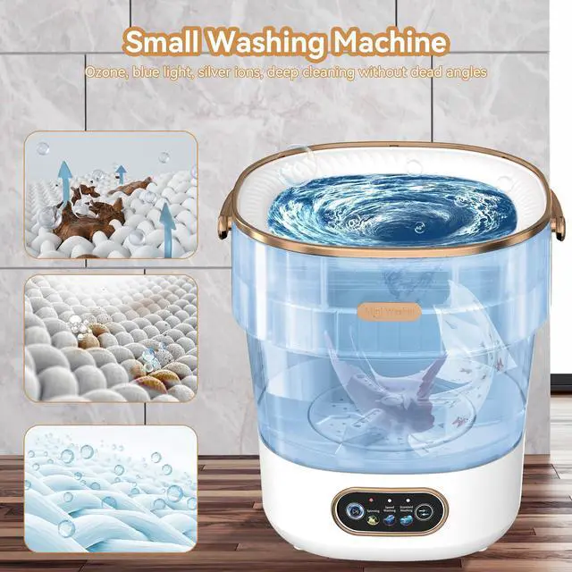 Alt view image 6 of 7 - Portable Foldable Mini Washing Machine for Delicates & Small Loads | Portable 20L foldable washer with spin basket 3 wash modes. Ideal for baby clothes, underwear, dorms, RVs