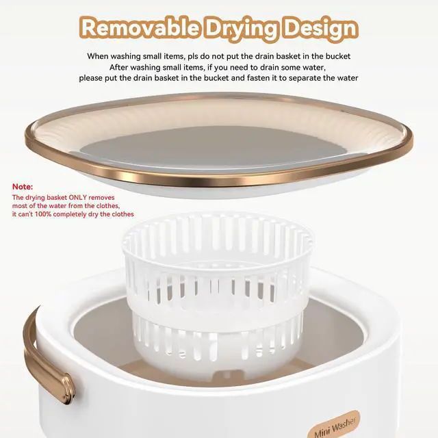 Alt view image 5 of 7 - Portable Foldable Mini Washing Machine for Delicates & Small Loads | Portable 20L foldable washer with spin basket 3 wash modes. Ideal for baby clothes, underwear, dorms, RVs