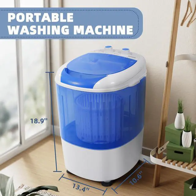 Alt view image 2 of 7 - Mini Spin Dryer Portable Washing Machine, Compact Laundry for Home, Apartment, RV, Blue