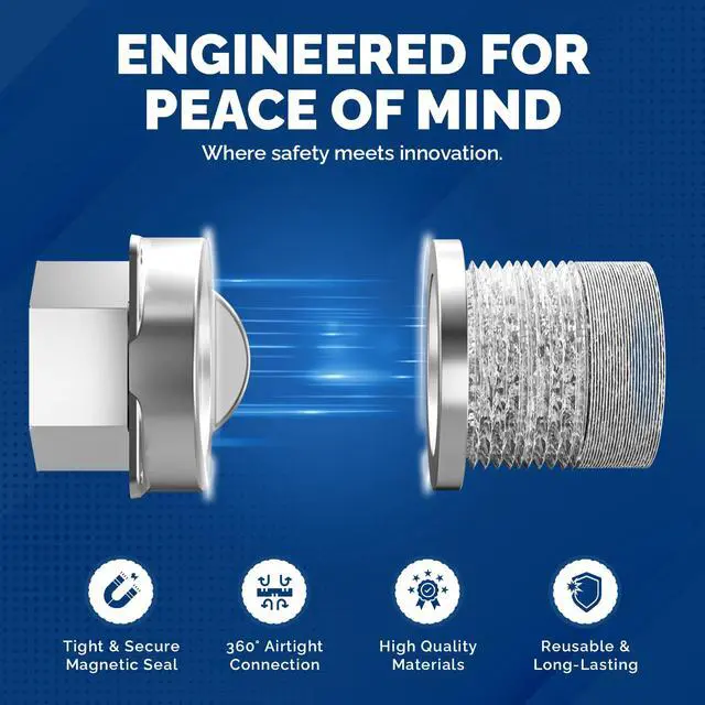 Alt view image 2 of 6 - DV-90 Magnetic Dryer Vent Connector Kit - Airtight Quick-Installation for Tight Spaces, Easy lint Cleaning, Strong Magnet Self-Alignment Design with 2.6ft 6" Duct & two Clamps