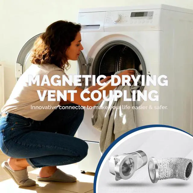 Alt view image 6 of 6 - DV-90 Magnetic Dryer Vent Connector Kit - Airtight Quick-Installation for Tight Spaces, Easy lint Cleaning, Strong Magnet Self-Alignment Design with 2.6ft 6" Duct & two Clamps