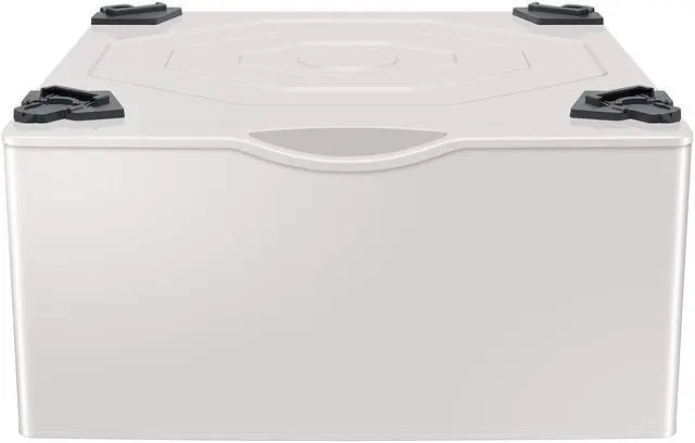 Alt view image 4 of 7 - 27-Inch Washer Dryer Pedestal Stand w/ Pull Out Laundry Storage Drawer, Stainless Steel, WE402NE/A3, 28.1"D x 27"W x 14.2"H, Ivory