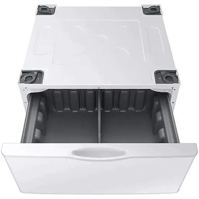 Alt view image 3 of 4 - 27-Inch Washer Dryer Pedestal Stand w/ Pull Out Laundry Storage Drawer, Stainless Steel, WE402NW/A3, White