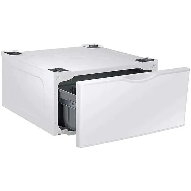 Alt view image 4 of 4 - 27-Inch Washer Dryer Pedestal Stand w/ Pull Out Laundry Storage Drawer, Stainless Steel, WE402NW/A3, White