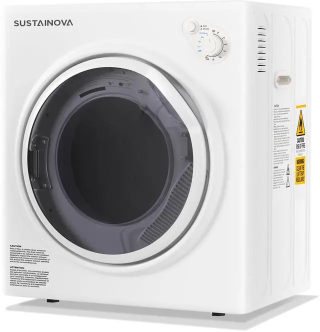 Main image of 1500W Portable Clothes Dryer, 3.5 cu.ft Electric Drying Machine for Laundry with Steel Tub for Apartment, Dorms, Compact Dryer for Small Space, Black/White
