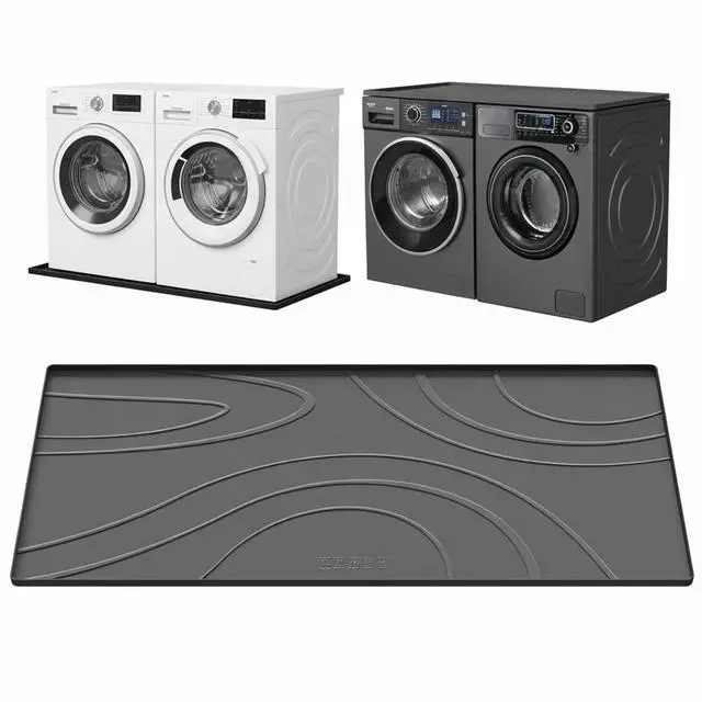 Main image of Washing Machine Drain Pan Silicone mat 54x26.5 Inch Non-Slip Waterproof Washer Drip Tray, Anti-Vibration Soft Mat for Under Dryer or Washer, Floor Leak Protector for Laundry Room