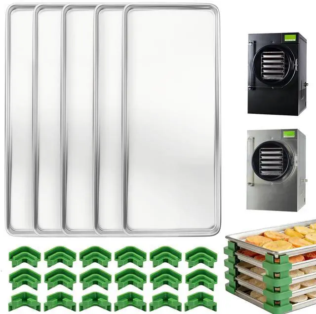 Main image of Metal Trays for Harvest Right Freeze Dryer, Medium Freeze Dryer accessories | Compatible with Harvest Right Freeze Dryer Medium Trays (5 Pcs) + 18 Original Tray Stackers Included
