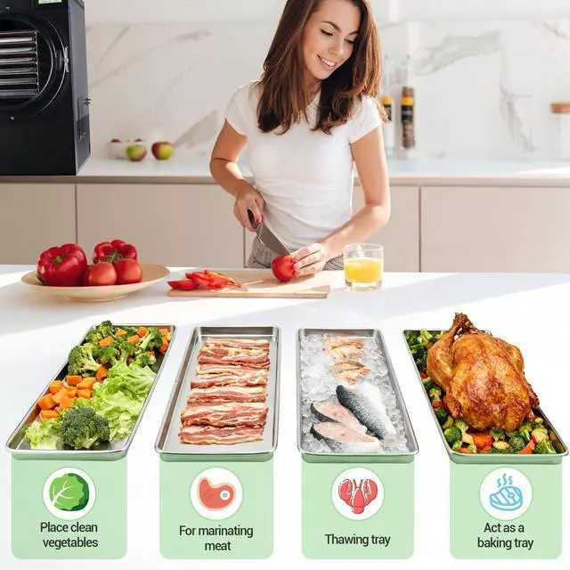 Alt view image 7 of 7 - Metal Trays for Harvest Right Freeze Dryer, Medium Freeze Dryer accessories | Compatible with Harvest Right Freeze Dryer Medium Trays (5 Pcs) + 18 Original Tray Stackers Included