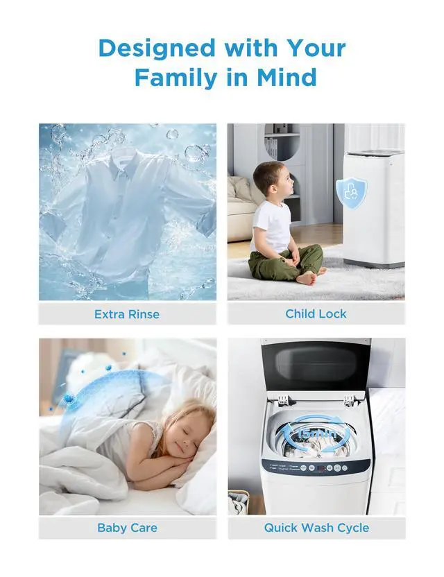 Alt view image 5 of 7 - Portable Washing Machine 0.9 Cu.ft for Homes & Apartments White