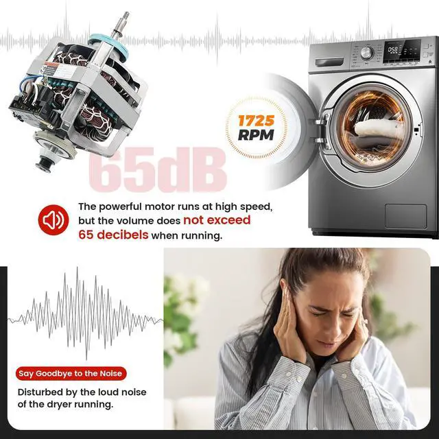 Alt view image 6 of 7 - 0EM 279827 Dryer Drive Motor with Pulley (Upgraded Blower Shaft Length) by Compatible with MayTag Kitchenaid Kenmore Whirlpool Dryer Motor - Replaces AP3094245, EAP334304, PS334304,W10194250