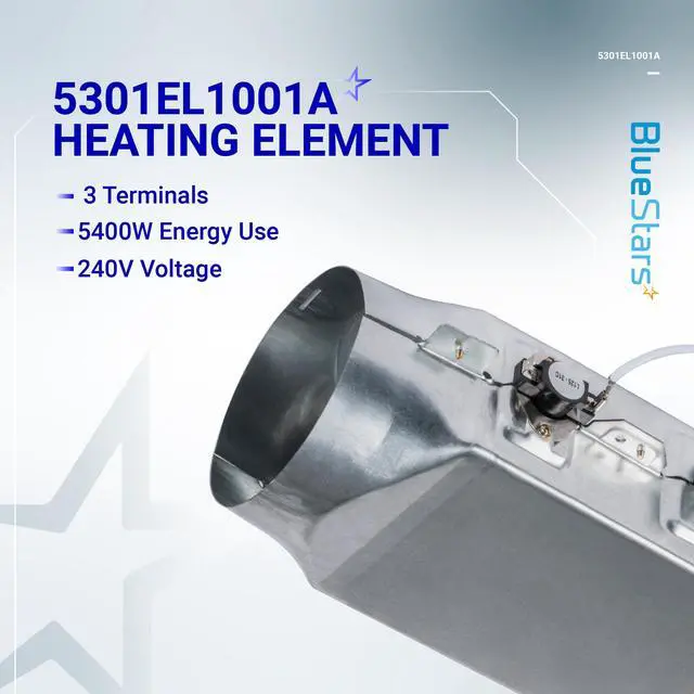 Alt view image 4 of 7 - 5301EL1001A Dryer Heating Element Assembly For LG DLE7177W DLE5977W DLE8377NM DLE2516W DLEX3700W DLE5955W DLE0442W DLE4970W DLE5955G DLE9577SM Dryers - Replaces 5301EL1001J 5301EL1001H