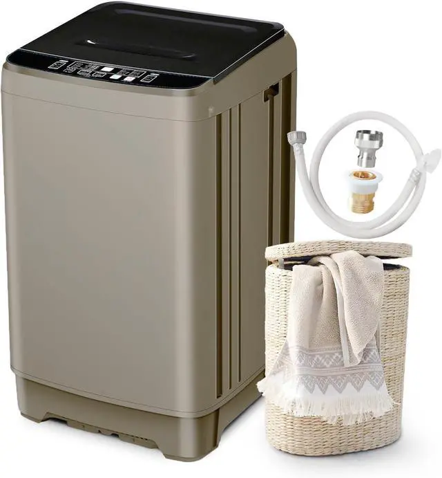 Main image of Portable Washing Machine Full Automatic 17.7lbs Small Washing Machine | 10 Wash Programs, 24hr Timer, Drain Hose, Apartment Washer Machines for RV, Dorm, College, Home, Antique Bronze