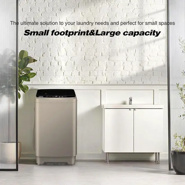 Alt view image 7 of 7 - Portable Washing Machine Full Automatic 17.7lbs Small Washing Machine | 10 Wash Programs, 24hr Timer, Drain Hose, Apartment Washer Machines for RV, Dorm, College, Home, Antique Bronze