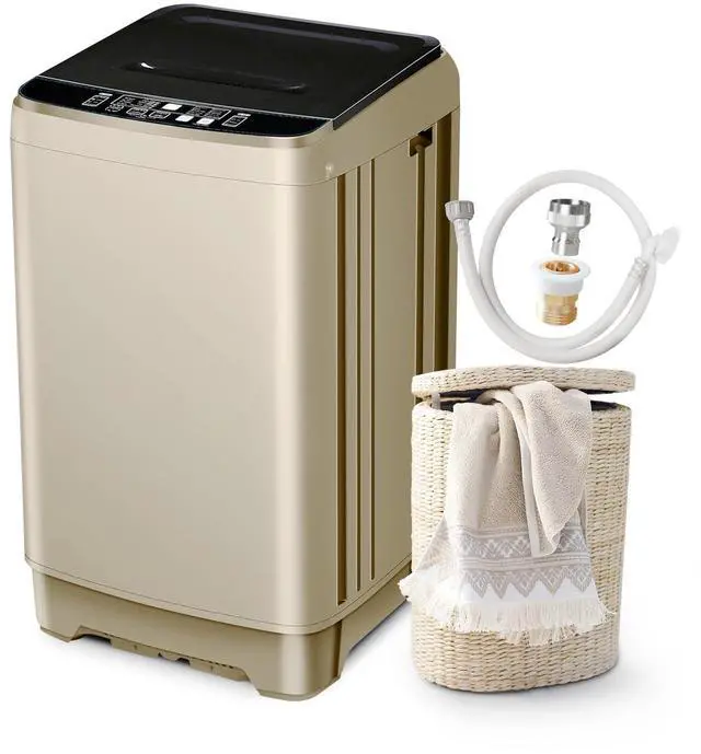 Main image of Portable Washing Machine Full Automatic 17.7lbs Small Washing Machine | 10 Wash Program with Drain Hose, Portable Washer Machine for Apartment Dorm, College, RV, Golden