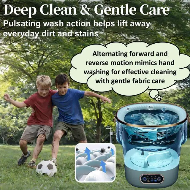 Alt view image 5 of 7 - Portable Washing Machine with Spin Basket, Upgraded 20L Foldable Mini Washer5-Min Wash3-Min Spin1-Year Free ReplacementSmall Washing Machine for Travel, Dorms, RVs, Camping (Gray)