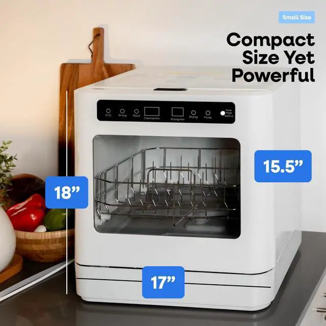 Alt view image 3 of 6 - Collier Kitchen Portable Countertop Dishwasher Compact Mini Dishwasher with 5 Wash Programs, Built-in Water Tank & Hose Connection Space-Saving for Apartments, RVs & Small Kitchens