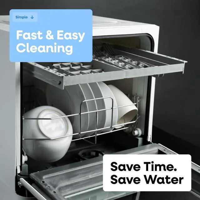 Alt view image 5 of 6 - Collier Kitchen Portable Countertop Dishwasher Compact Mini Dishwasher with 5 Wash Programs, Built-in Water Tank & Hose Connection Space-Saving for Apartments, RVs & Small Kitchens