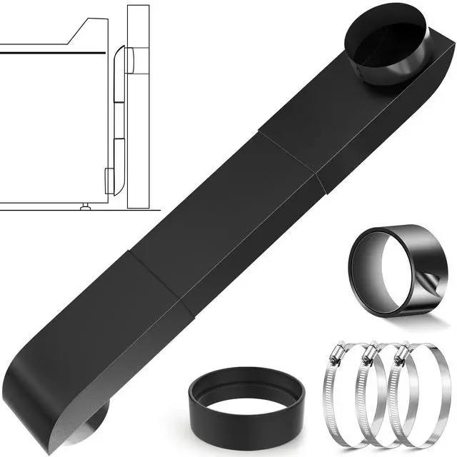 Main image of Periscope Dryer Vent, 29-45" Telescoping Dryer Vent Stainless Steel Adjustable Dryer Vent for Tight Space Flat Duct Slim Exhaust Pipe Hose Space-saving Adapter Connector Kit for 4 inch Outlet