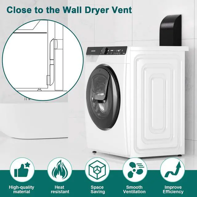 Alt view image 5 of 7 - Periscope Dryer Vent, 29-45" Telescoping Dryer Vent Stainless Steel Adjustable Dryer Vent for Tight Space Flat Duct Slim Exhaust Pipe Hose Space-saving Adapter Connector Kit for 4 inch Outlet
