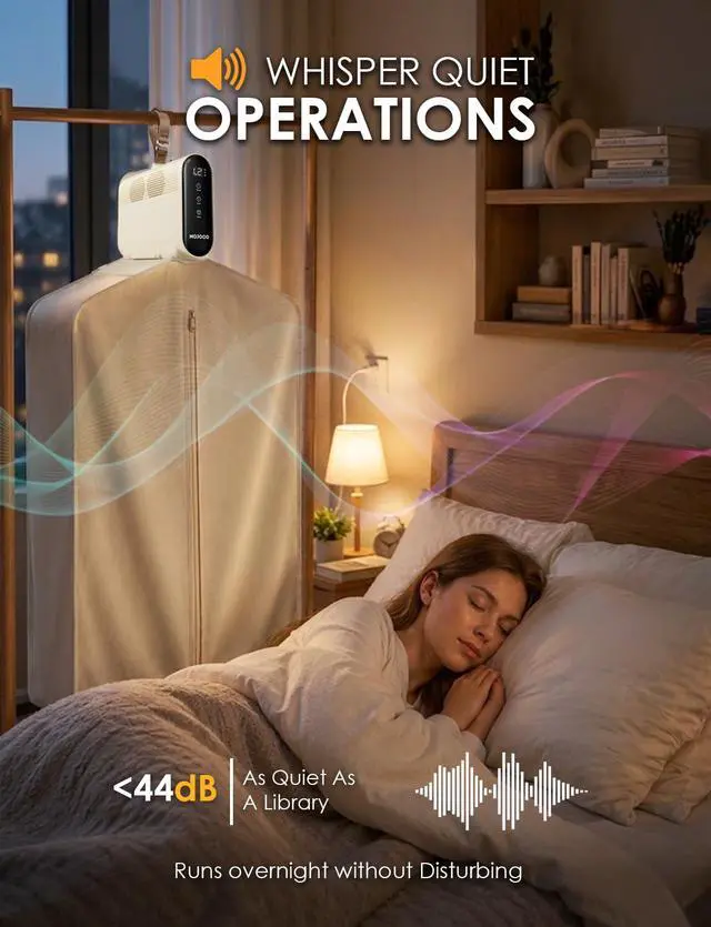 Alt view image 5 of 7 - Travel Clothes Dryer - Global Voltage Mini Portable Dryer with Timer & Quiet Operation - Small & Compact dryer for Dorms, Apartments, RVs