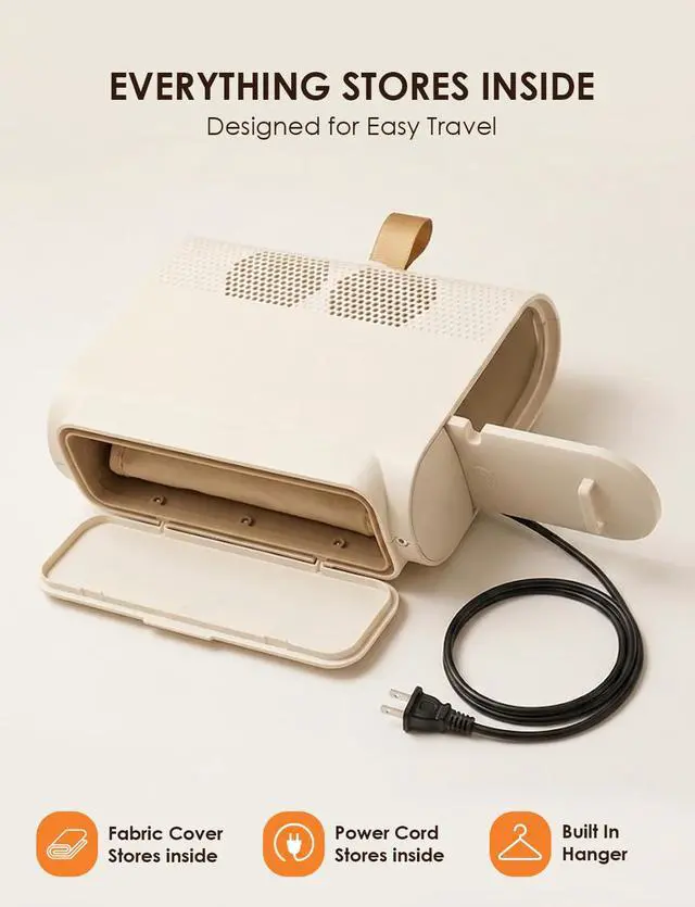 Alt view image 7 of 7 - Travel Clothes Dryer - Global Voltage Mini Portable Dryer with Timer & Quiet Operation - Small & Compact dryer for Dorms, Apartments, RVs