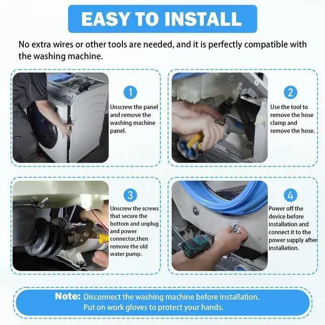 Alt view image 5 of 7 - Upgraded WH11X29539 WH11X39237 Washer Drain Pump & Filter Assembly | Compatible with GE Front Load Washer, Replaces AP6986715 PS16217203 EAP16217203 4962370 B25-3A04 PD00065822