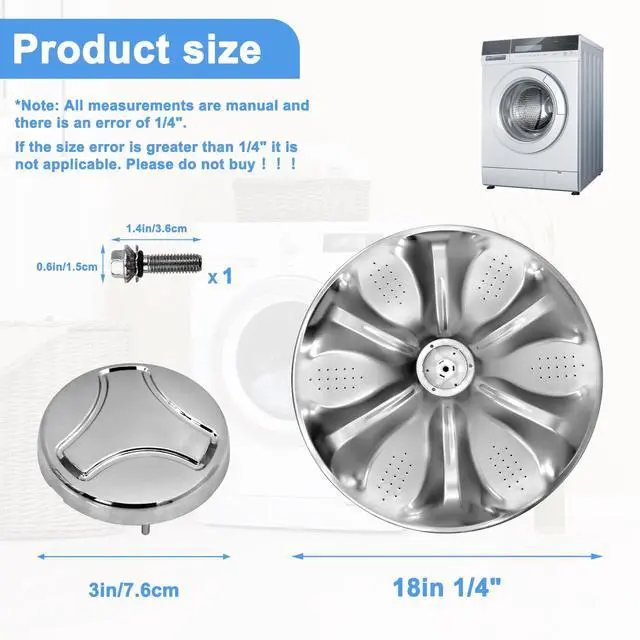 Alt view image 2 of 7 - Upgraded AGZ72909711 Agitator Plate with 5006EA3009B Washer Pulsator Cap, Washplate Pulsator Assembly Compatible with lg, kenmore, sears Washer, Replaces: AP6800730, AGZ72909702, 4873462, AGZ72909703