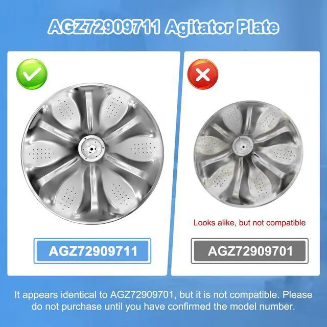 Alt view image 5 of 7 - Upgraded AGZ72909711 Agitator Plate with 5006EA3009B Washer Pulsator Cap, Washplate Pulsator Assembly Compatible with lg, kenmore, sears Washer, Replaces: AP6800730, AGZ72909702, 4873462, AGZ72909703