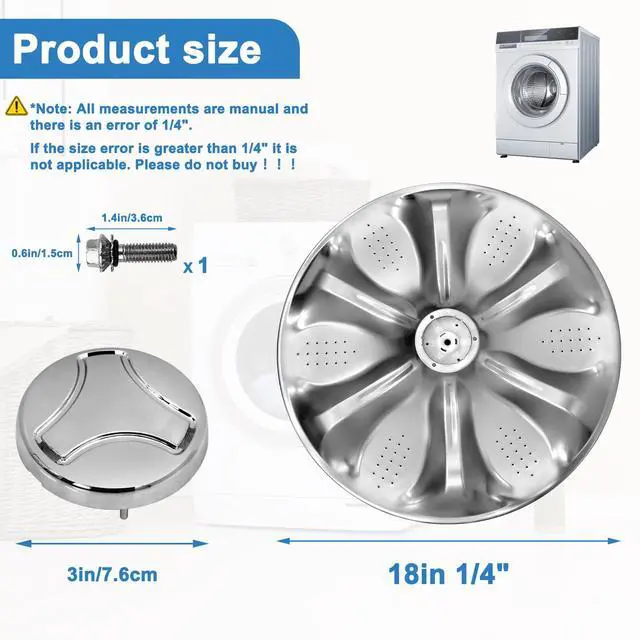 Alt view image 2 of 6 - AGZ72909711 Washplate Pulsator Assembly with 5006EA3009B Washer Pulsator Cap - Compatible with lg, kenmore, sears Washer, Fits Models WT1101cw, WT5270cw, WT4870cw