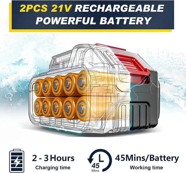 Alt view image 3 of 7 - Cordless Portable Washer with Brushless Motor, 2x4000mAh Batteries & Fast Charger, 6-in-1 Nozzle, 16.5FT Hose, Extension Rod & Storage Case, Handheld Cleaning Tool for Car, Home, Patio & Garden