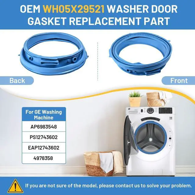 Alt view image 3 of 7 - WH05X29521 Washer Door Gasket for GE GFW550SSN0WW GFW550SSN2WW GFW550SSN5WW GFW550SSN1WW GFW550SPR5RS GFW550SPN0DG GFW550SPR4RS GFW550SSN4WW GFW550SSN3WW GFW510SCN0WW GFW510SCV0WW Gasket Seal