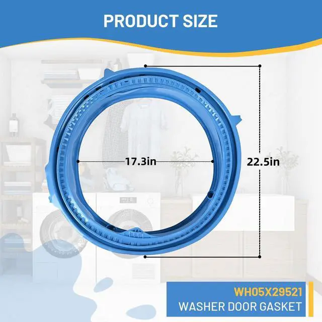Alt view image 7 of 7 - WH05X29521 Washer Door Gasket for GE GFW550SSN0WW GFW550SSN2WW GFW550SSN5WW GFW550SSN1WW GFW550SPR5RS GFW550SPN0DG GFW550SPR4RS GFW550SSN4WW GFW550SSN3WW GFW510SCN0WW GFW510SCV0WW Gasket Seal