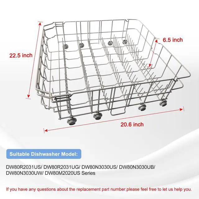 Alt view image 2 of 7 - 2026 UPGRADEDDD82-01384A Dishwasher Lower Rack Replacement Parts Fit for Samsung Dishwaher DW80R2031US, DW80R2031UG, DW80N3030US, DW80N3030UB, DW80N3030UW, DW80M2020US, DW80CG4021SR, DW80CG4051SR
