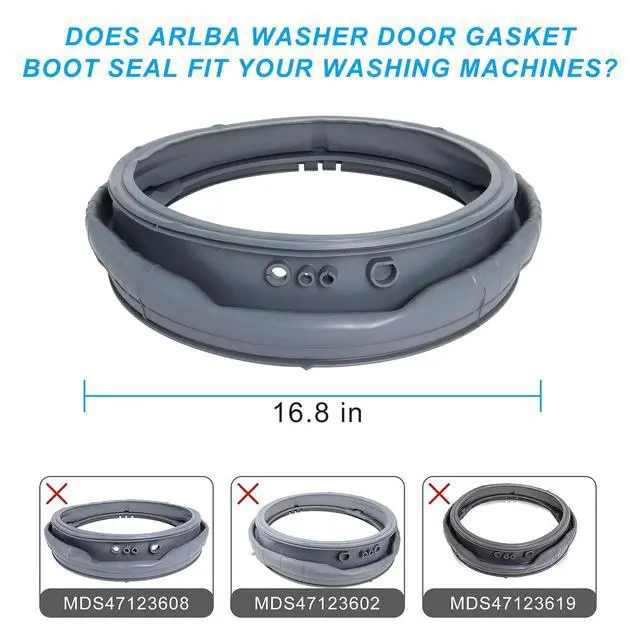 Alt view image 6 of 7 - WM3470HVA WM3570HVA MDS47123605 Washer Door Boot Seal Gasket Compatible with LG Kenmore Washer Boot Gasket WM3570HWA, WM3770HWA,WM3575CW, WM3470HWA Washer Door Boot Rubber Seal