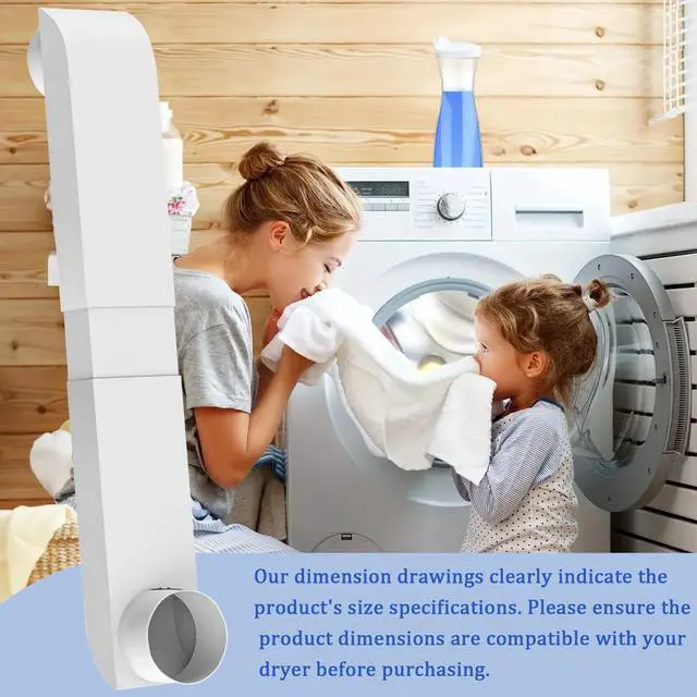 Alt view image 5 of 7 - 4" Periscope Dryer Vent, Upgraded 29-45" Adjustable Telescoping Dryer Vent, Stainless Steel Slim Flat Design for Tight Spaces, Low Profile Dryer Vent Kit with Foil Tape, Fits Laundry Venting