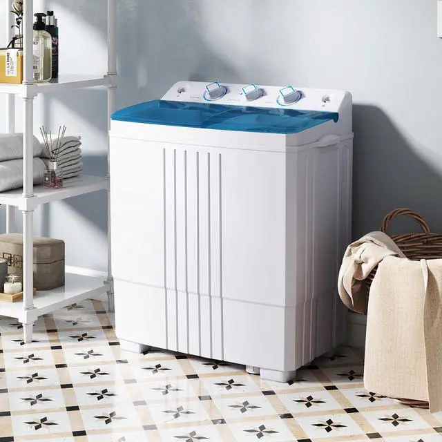 Alt view image 2 of 7 - Washing Machine, 20Lbs Capacity, Washer and Spinner Combo, Portable Compact Twin Tub 12Lbs Washing and 8Lbs Spinning, Inlet and Drain Hose, Laundry Washer for Apartment RV Dorm