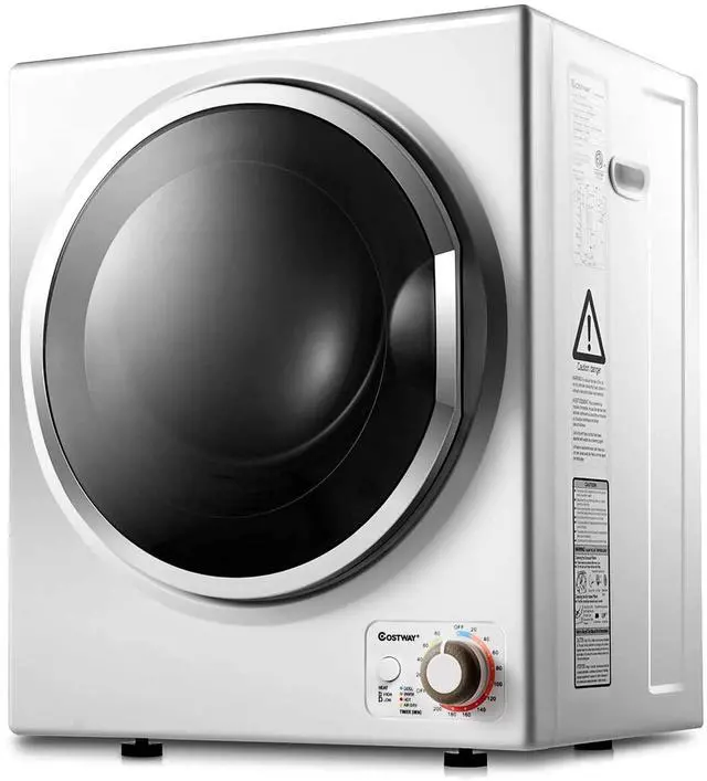Main image of Compact Laundry Dryer, 110V Electric Portable Clothes Dryer with Stainless Steel Tub, Control Panel Downside Easy Control for 4 Automatic Drying Mode, White