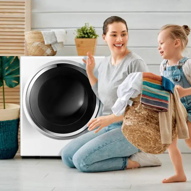 Alt view image 7 of 7 - Compact Laundry Dryer, 110V Electric Portable Clothes Dryer with Stainless Steel Tub, Control Panel Downside Easy Control for 4 Automatic Drying Mode, White