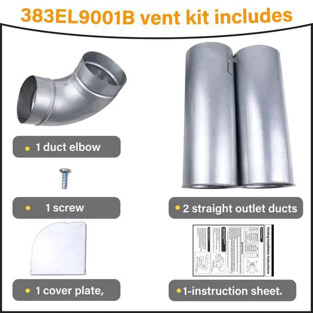 Alt view image 2 of 7 - Upgraded 383EEL9001B Dryer Venting Kit Assembly Compatible with LG Kenmore Sears, Replaces 1266802 AH3575086 EA3575086, AP4438852, PS2438605, EAP2438605, Adjustable